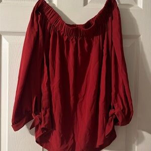 Dark red off the shoulder, Express extra small blouse